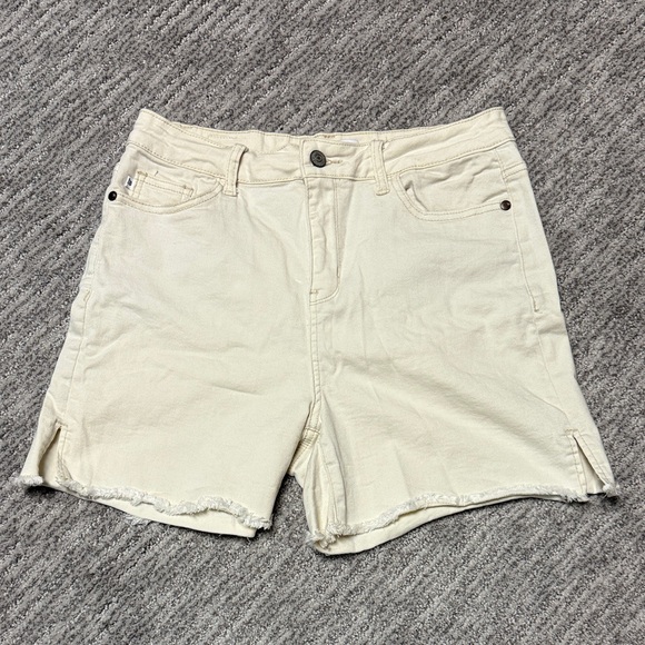 Judy Blue Pants - Judy Blue High Waist Cream Denim Shorts